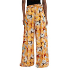 Orange Viscose Casual Pants