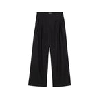 Black Polyester Casual Pants