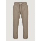 Brown Polyester Casual Pants