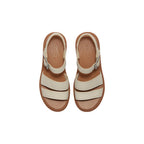 Beige Leather Platform Sandals