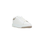 Cream Leather Low Top Sneakers
