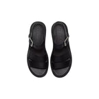 Black Leather Platform Sandals