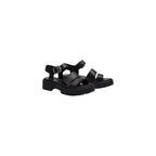 Black Leather Platform Sandals