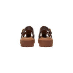 Brown Leather Flat Sandals