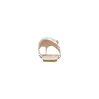 White Leather Flat Sandals