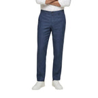 Blue Linen Casual Pants