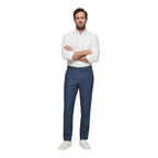 Blue Linen Casual Pants