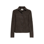 Brown Polyester Full-Length Jacket