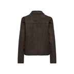 Brown Polyester Full-Length Jacket