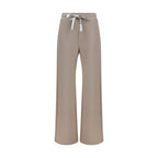 Beige Cotton Casual Pants