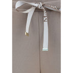 Beige Cotton Casual Pants