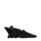 Black Fabric Strap-On Sandals