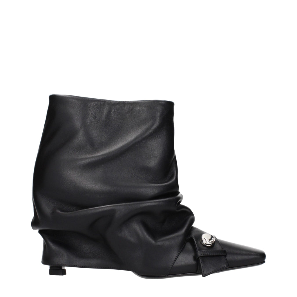 Black Leather Ankle Boots