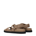 Brown Leather Flat Sandals