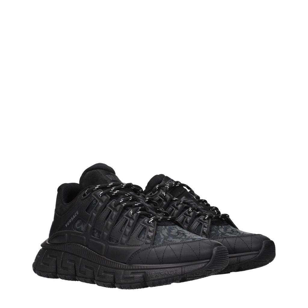 Black Fabric Athletic Sneakers