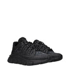 Black Fabric Athletic Sneakers