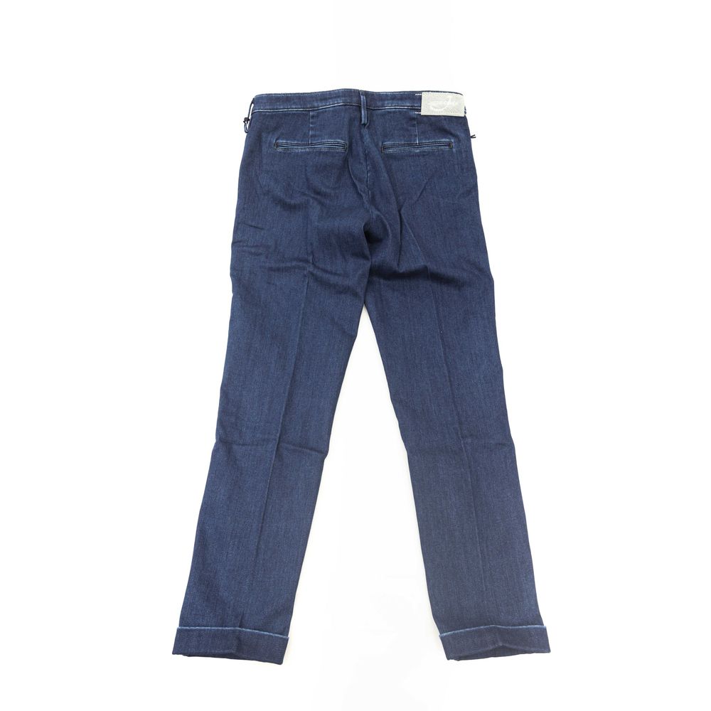 Blue Cotton Women Pant