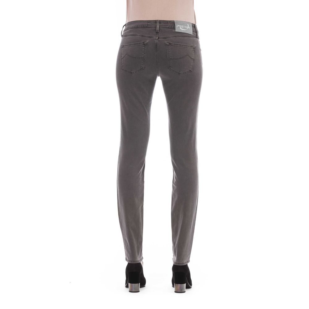 Gray Cotton Women Jeans