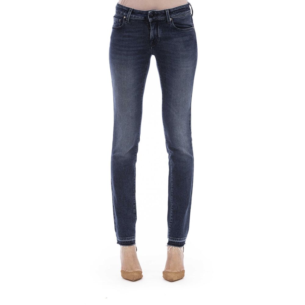Blue Cotton Women Jeans