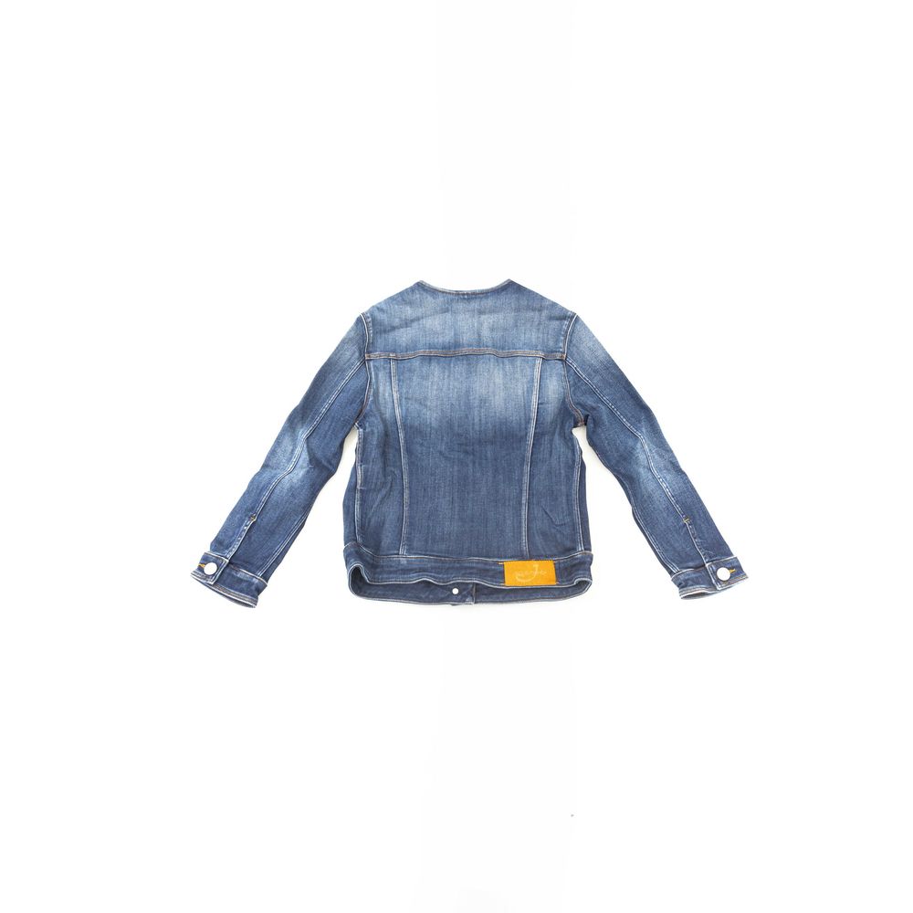Blue Cotton Women Jacket