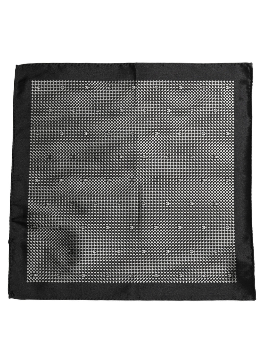 Black White Patterned Pocket Square Scarf
