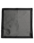 Black White Patterned Pocket Square Scarf