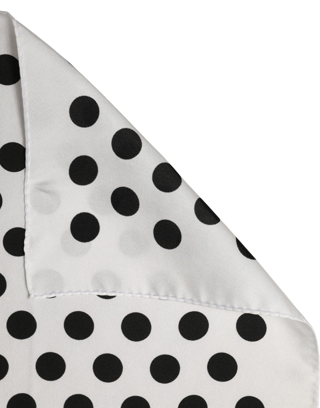 White Black Polka Dot Square Foulard Scarf