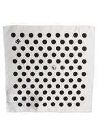 White Black Polka Dot Square Foulard Scarf