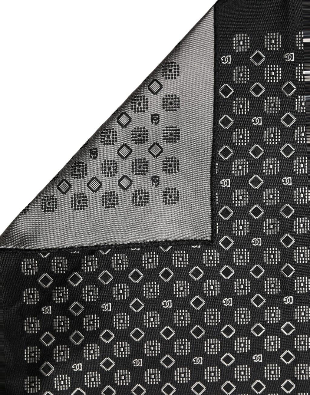Black White Patterned Pocket Square Scarf