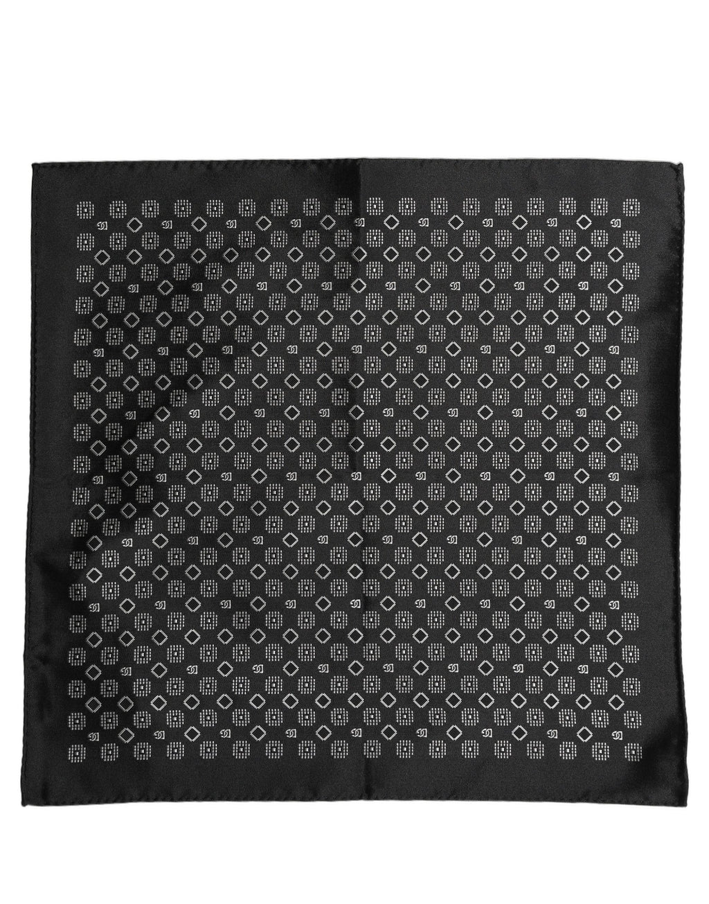 Black White Patterned Pocket Square Scarf
