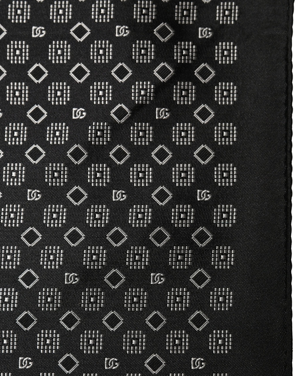 Black White Patterned Pocket Square Scarf