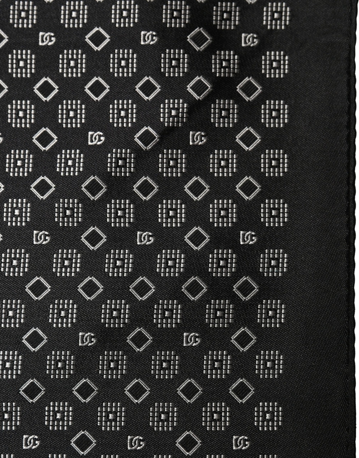 Black White Patterned Pocket Square Scarf