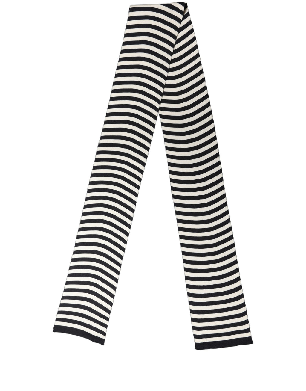 Black White Stripes Silk Knitted Shawl Scarf