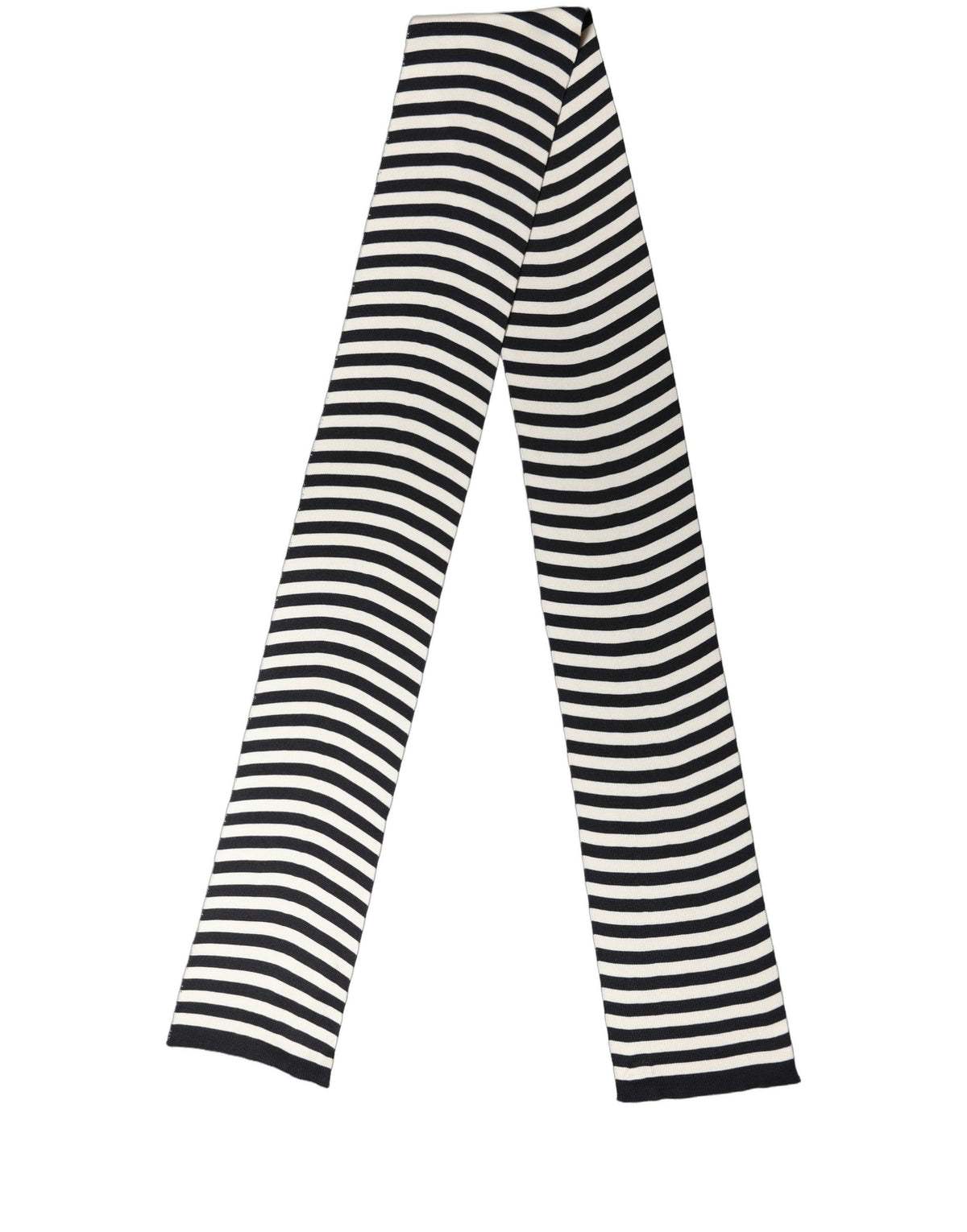 Black White Stripes Silk Knitted Shawl Scarf