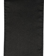 Black Satin Silk Skinny Fringed Shawl Scarf