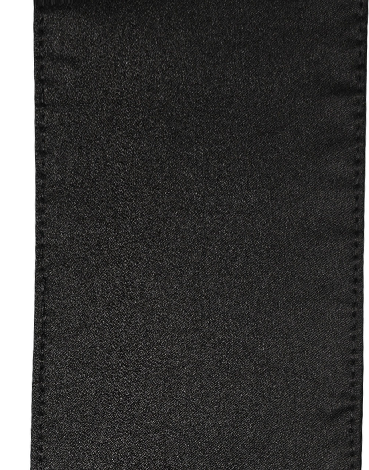 Black Satin Silk Skinny Fringed Shawl Scarf