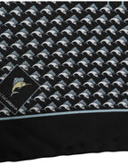 Black Silk Geometric Handkerchief Pocket Scarf