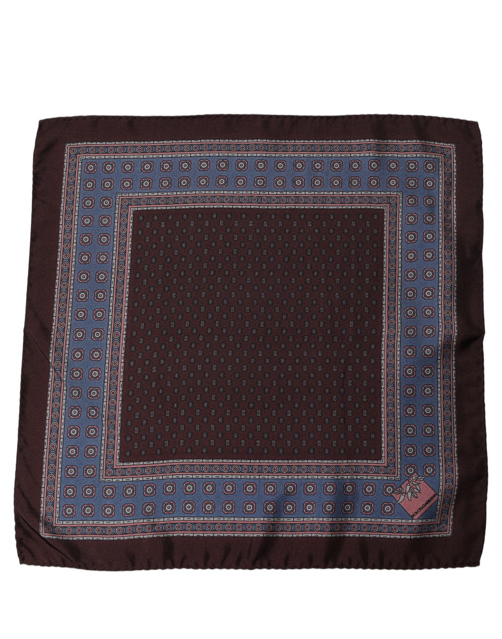 Maroon Geometric Handkerchief Pocket Scarf