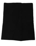 Men Black Cashmere Knitted Neck Warmer Scarf