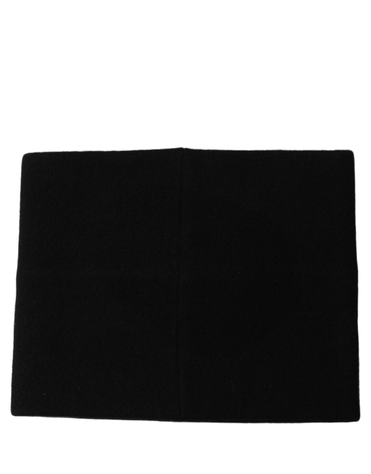 Black Cashmere Logo Plaque Neck Warmer Scarf