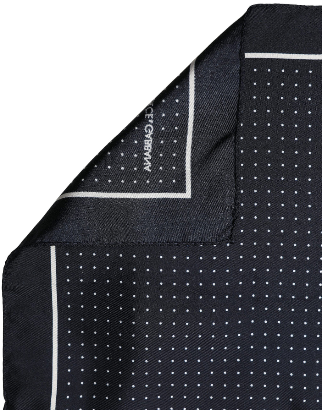 Blue Silk Polka Dot Handkerchief Pocket Scarf