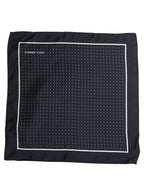 Blue Silk Polka Dot Handkerchief Pocket Scarf