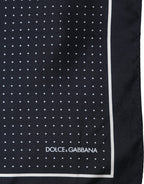 Blue Silk Polka Dot Handkerchief Pocket Scarf