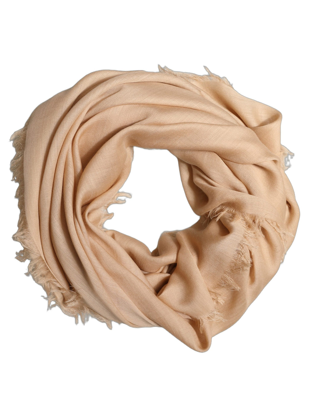 Beige Silk Wool Fringed Men Lace Stole Scarf