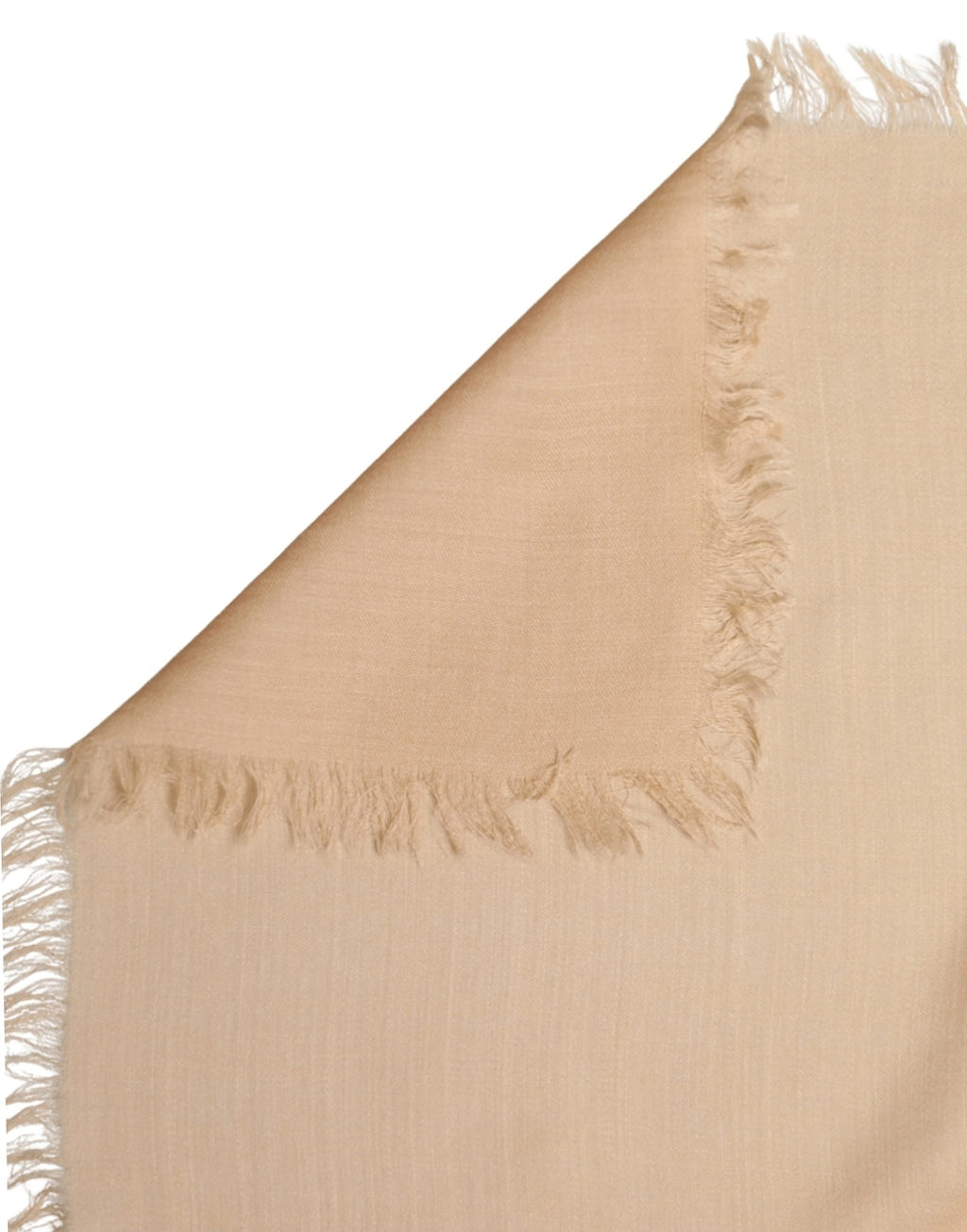 Beige Silk Wool Fringed Men Lace Stole Scarf