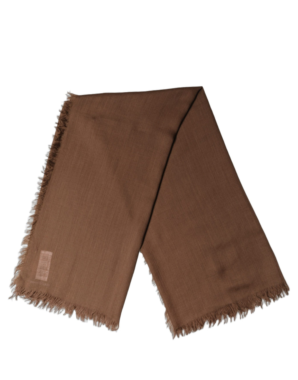 Brown Silk Wool Fringed Men Lace Stole Scarf