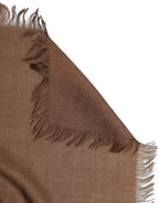 Brown Silk Wool Fringed Men Lace Stole Scarf