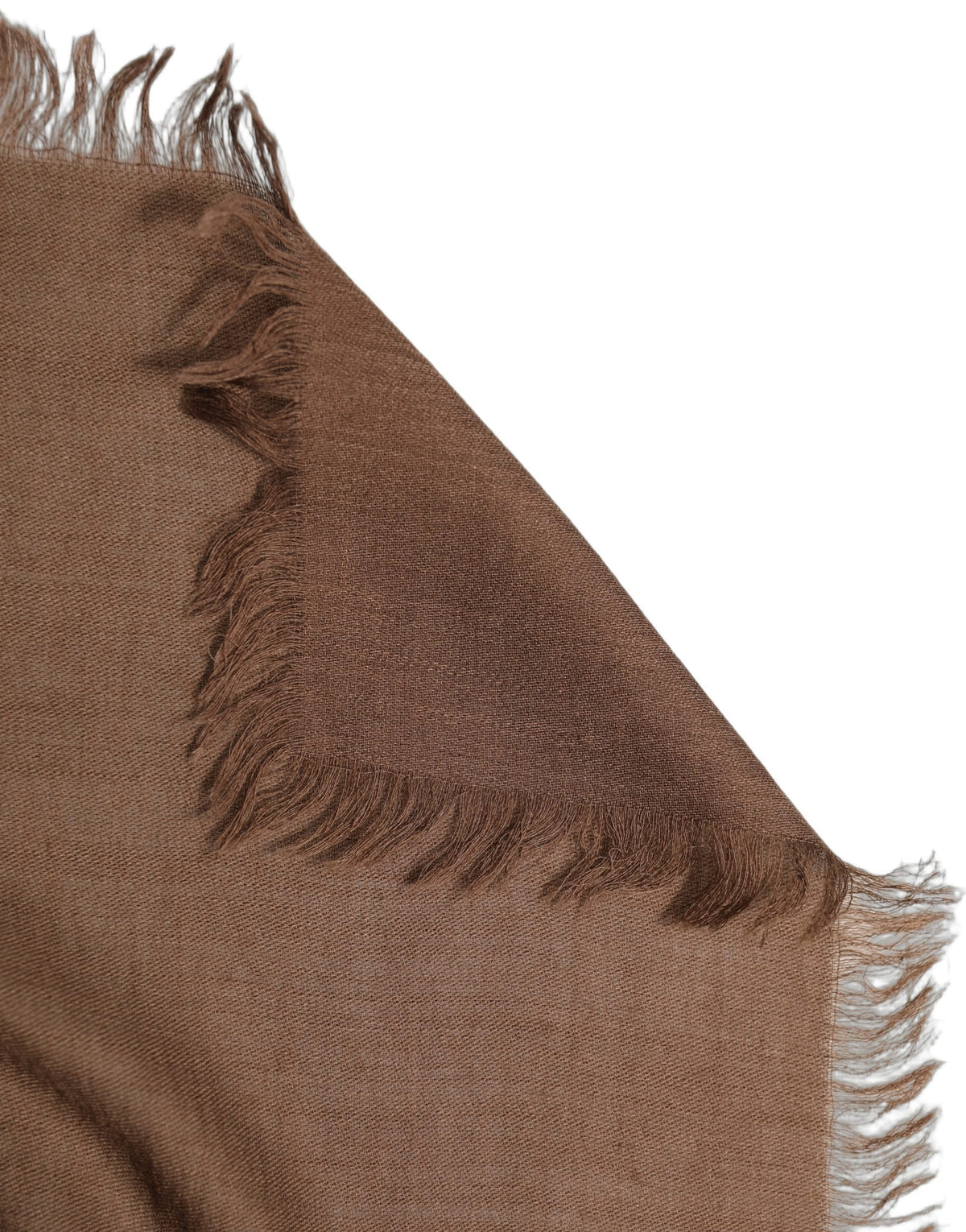 Brown Silk Wool Fringed Men Lace Stole Scarf