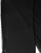 Black Silk Wool Fringed Men Lace Stole Scarf
