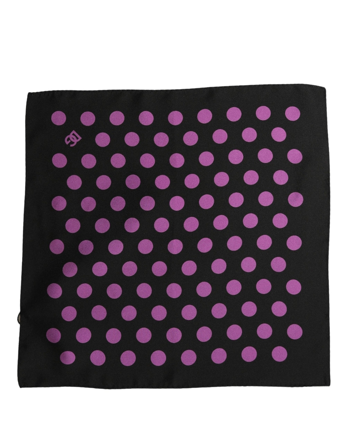 Purple Black Polka Dot Square Foulard Scarf